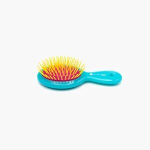 Julien Farel Small Oval Paddle Brush in Turquoise Frame & Yellow Bristles